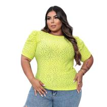 Blusa laise manga curta princesa plus Size Casual Chic