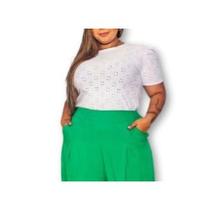 Blusa laise plus size feminina manga bufante