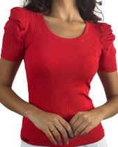 Blusa Lalina K2B manga bufante poliamida