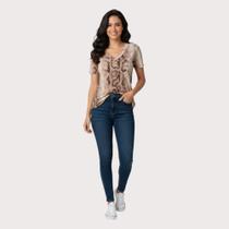 Blusa Lança Perfume Canelada Estampada Blusa Lança Perfume Canelada Estampada