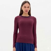 Blusa Lança Perfume Canelada Manga Longa Ou26 Bordô Feminino Blusa Lança Perfume Canelada Manga Longa Ou26 Bordô Feminino