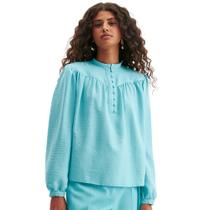 Blusa Lança Perfume Manga Longa Button Ou24 Azul Feminino Blusa Lança Perfume Manga Longa Button Ou24 Azul Feminino