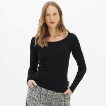 Blusa Lança Perfume Manga Longa Canelada In26 Preto Feminino Blusa Lança Perfume Manga Longa Canelada In26 Preto Feminino