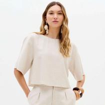 Blusa Lança Perfume Mc Linho Ve26 Off White Feminino Blusa Lança Perfume Mc Linho Ve26 Off White Feminino