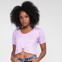 Blusa Lecimar Cropped Floral Feminina Blusa Lecimar Cropped Floral Feminina