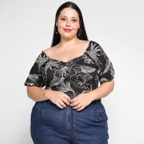 Blusa Lecimar Plus Size Estampada Feminina