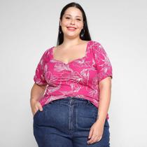 Blusa Lecimar Plus Size Estampada Feminina