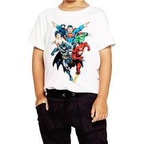 Blusa Liga da Justiça Kids Manga Longa Moda Personalizada