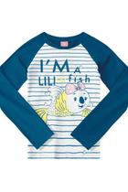 Blusa Lilica Ripilica de praia fish azul aqua