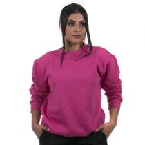 Blusa Lisa de Moletom Gola Careca Feminina cor Pink Blusa Lisa de Moletom Gola Careca Feminina cor Pink