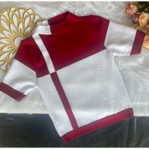 Blusa Listra Feminina Manga Curta Tricô Modal Bicolor Gola Canoa Verão 2025 Realize Tricot Blusa Listra Feminina Manga Curta Tricô Modal Bicolor Gola Canoa Verão 2025 Realize Tricot