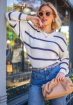 Blusa listrada azul e branco Blusa listrada azul e branco