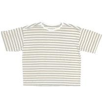Blusa listrada b+, em malha algodão com poliester bege r080 m