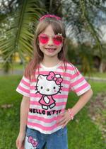 Blusa Listrada Hello Kitty Fofinha Momi