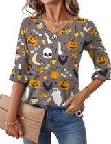 Blusa LOMON Cute Summer Tops 2025, manga 3/4 para mulheres