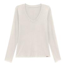 Blusa Lunender Canelada Tracy Manga Longa Feminina Blusa Lunender Canelada Tracy Manga Longa Feminina
