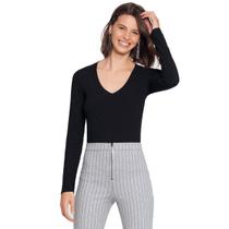 Blusa Lunender Canelada Tracy Manga Longa Feminina Blusa Lunender Canelada Tracy Manga Longa Feminina