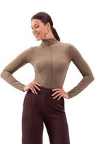 Blusa Lunender Gola Alta Malha Modelli Marrom