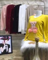 Blusa m/l modal ursinho det perolas ailiyi