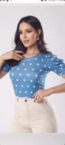 Blusa Maguinha Bufante Azul Tamanho Unico