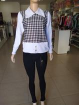 Blusa malha canelada Alice modas branca M