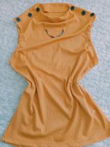 Blusa malha canelado feminino na cor amarelo queimado cores variadas vesti do P,M