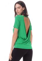 Blusa Malha com Decote U e Abertura nas Costas Verde Light - G - Veste do 44 ao 46