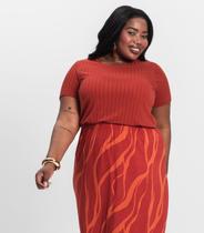Blusa Malha Delicate Plus Infinita Cor Laranja Blusa Malha Delicate Plus Infinita Cor Laranja