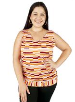 Blusa Malha Fria Cavada decote V Plus Size(COD104)