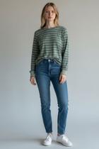 Blusa Malha Listrada Casual Blusa Malha Listrada Casual