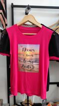 Blusa malha tela manga