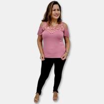 Blusa Malha Viscolycra Ciganinha Com Renda Lisa Blusa Malha Viscolycra Ciganinha Com Renda Lisa