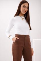 Blusa Malha Viscose e Malha Canelado Lunender 69344