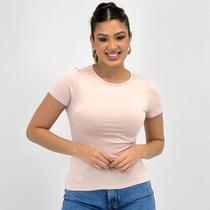 Blusa Malwee Básica Manga Curta Gola Redonda Feminina Blusa Malwee Básica Manga Curta Gola Redonda Feminina