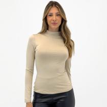 Blusa Malwee Básica Manga Longa Gola Alta Feminina Blusa Malwee Básica Manga Longa Gola Alta Feminina