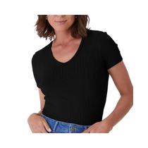 Blusa Malwee De Malha Meia Manga 127045 Preto