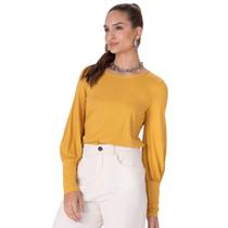 Blusa Malwee Manga Longa Bufante com Punho