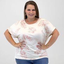 Blusa Malwee Plus Size Estampada Manga Curta Feminina