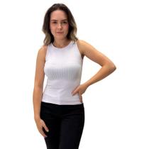 Blusa Malwee Regata Básica Canelada Feminina