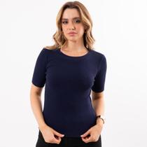 Blusa Manga 3/4 Com Gola Feminina
