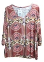 Blusa manga 3/4 estampa azulejos