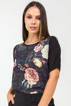 Blusa Manga 3/4 estampa floral-GG