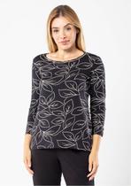 Blusa Manga 3/4 Estampada Pau a Pique