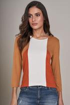 Blusa Manga 7/8 Lado Avesso Recordes Caramelo Blusa Manga 7/8 Lado Avesso Recordes Caramelo