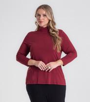 Blusa Manga 7/8 Viscotorcion Plus Size Secret Glam Vermelho Blusa Manga 7/8 Viscotorcion Plus Size Secret Glam Vermelho