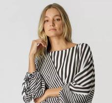 Blusa Manga Amarração Preto 7162 Tam P