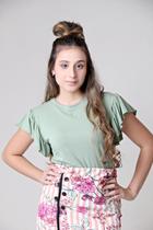 Blusa Manga Babado Verde Kaltty