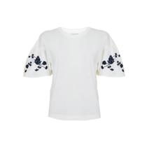 Blusa manga bordada off white - dudalina g