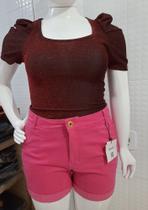Blusa manga bufante e Short