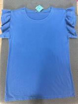 Blusa manga com babado malha estonada